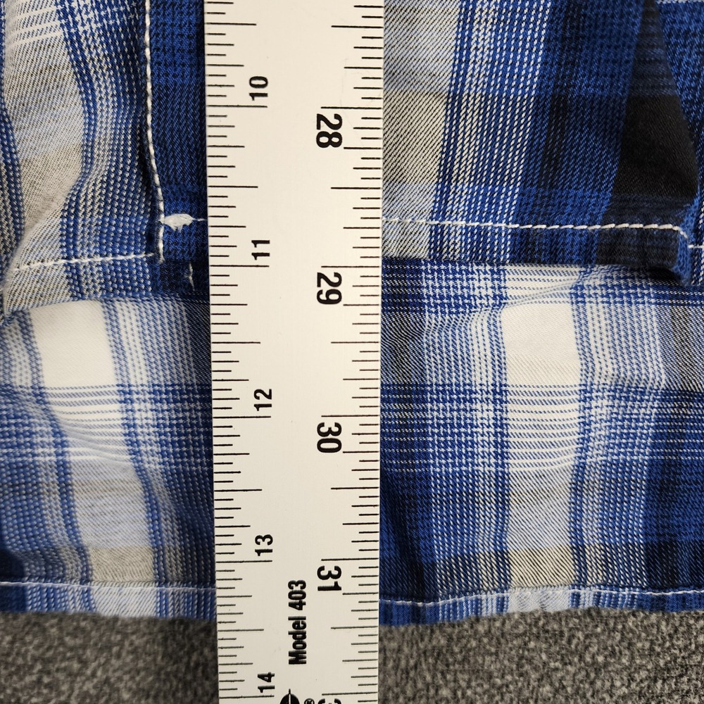 Harley-Davidson Mens 2XL Blue Plaid Short Sleeve Button Down Shirt Back Graphic - Picture 4 of 9